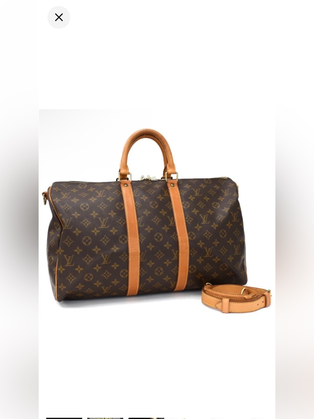 Authentic LOUIS VUITTON Monogram Keepall Bandouliere 45 M41418 LV Traveling bag